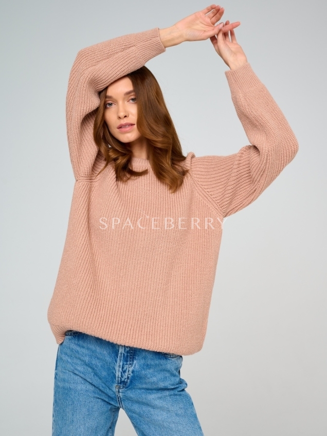 Женский вязаный свитер оверсайз, джемпер